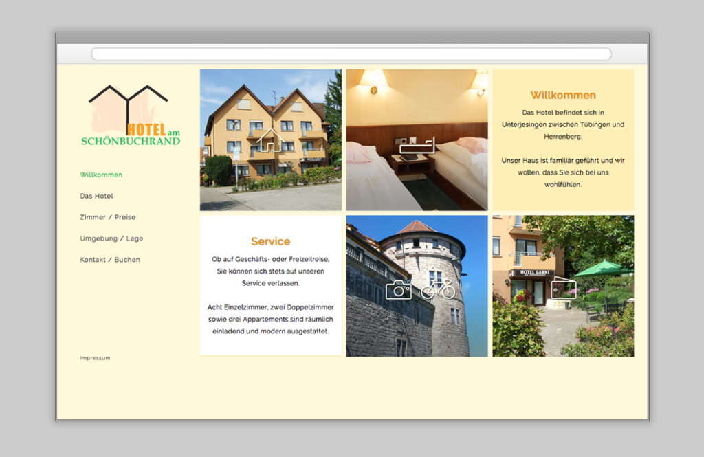 Webdesign für ein Hotel in Tübingen